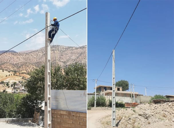تبدیل بیش از ۱۱ هزار متر شبکه سیمی توزیع برق به کابل خود نگهدار