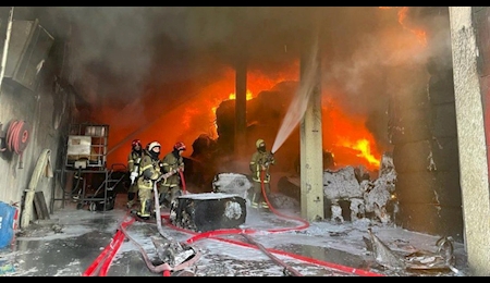 آتش سوزی کارخانه پتوبافی در ترکیه