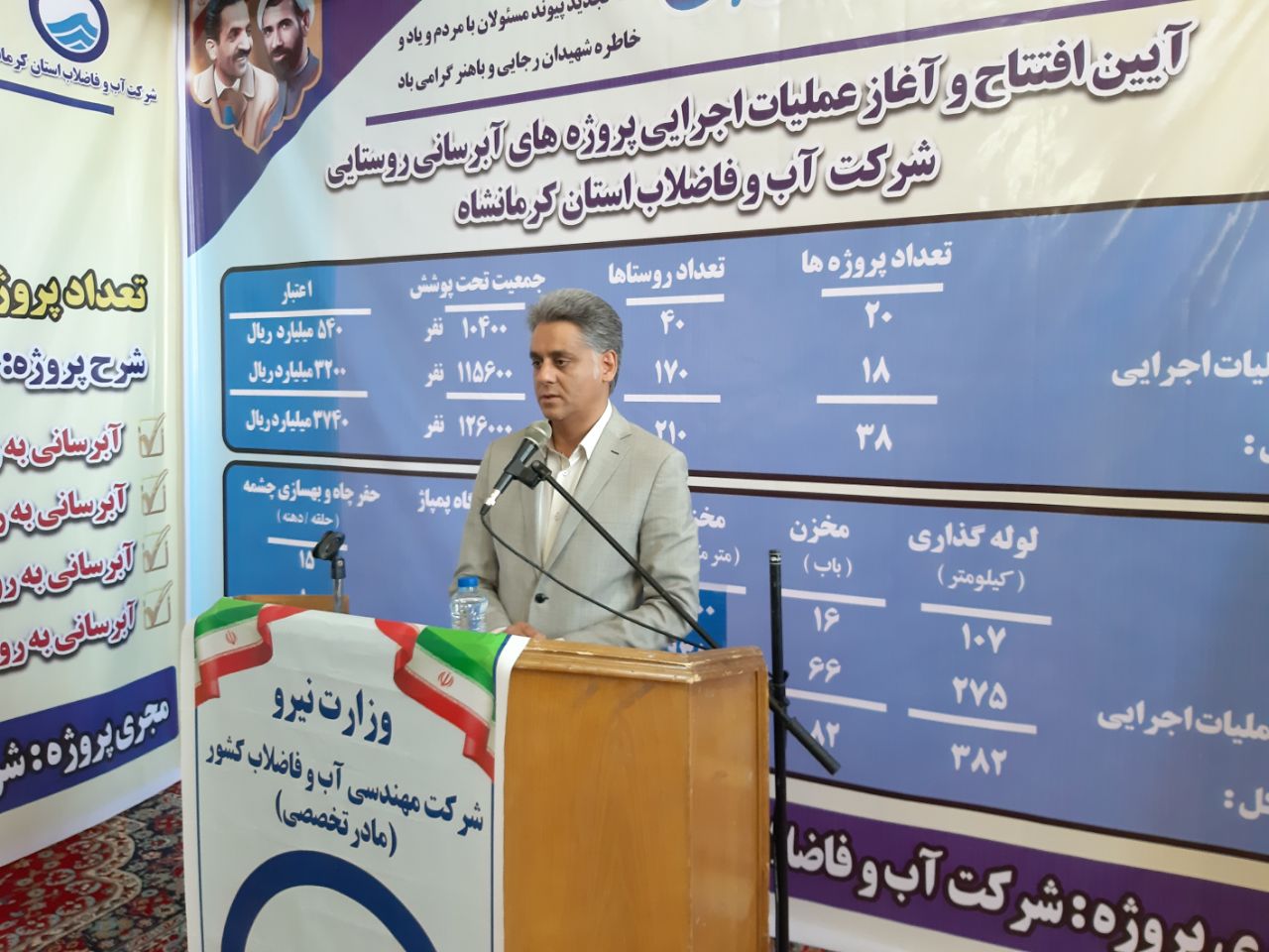 افتتاح و آغاز عملیات اجرایی ۳۸ طرح آبرسانی روستایی در کرمانشاه