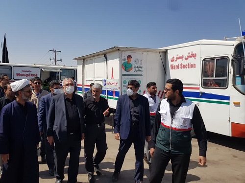 بازدید وزیر بهداشت از بیمارستان صحرایی ثامن الائمه (ع) سپاه