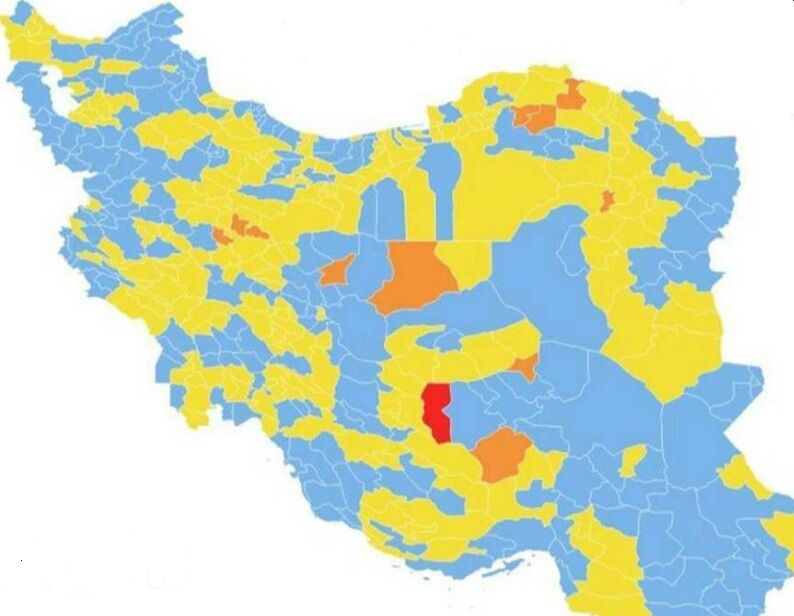 ۸ شهرستان استان بوشهر در وضعیت آبی کرونایی