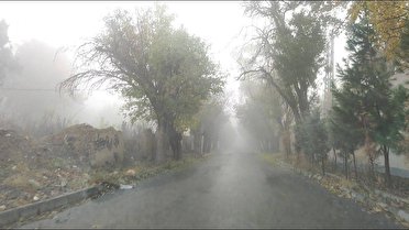 مه غلیظ در جاده ماهدشت و محمدشهر