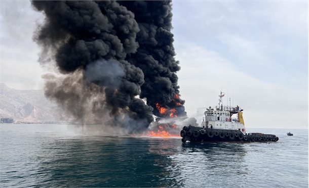 غرق شدن شناور حادثه‌دیده در آب‌های خلیج فارس
