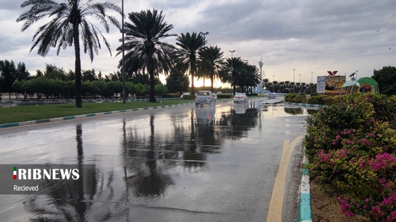 بارش بیش از ۱۰ میلی متر باران در جزیره کیش