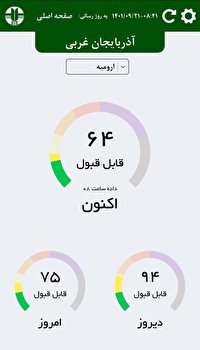 کیفیت هوای ارومیه قابل قبول است