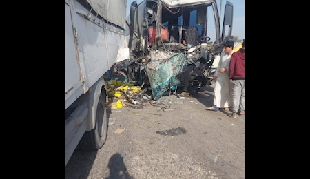 ۱۹ مصدوم در تصادف اتوبوس زوار ایرانی در نجف اشرف