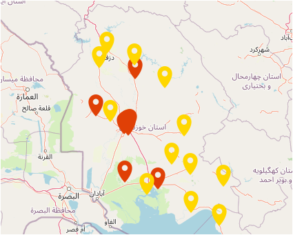 هوای پنج شهر خوزستان ناسالم است