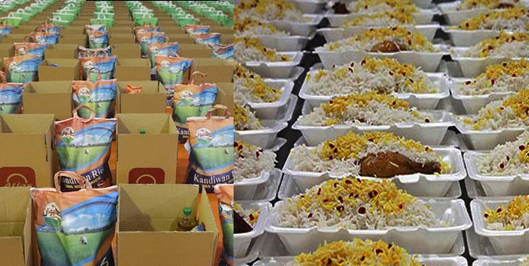 توزیع بیش از ۱۰ هزار بسته معیشتی و غذای گرم بین نیازمندان