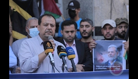 تظاهرات در غزه در حمایت از خضرعدنان از رهبران جهاد اسلامی