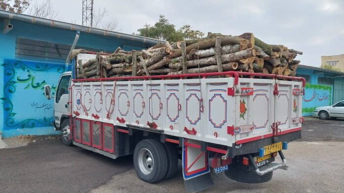 توقیف کامیون حامل ۱۰ تن چوب آلات قاچاق جنگلی در اردبیل