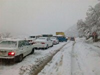 برف و بارات جاده خوش ییلاق آزادشهر و گنبد به کلاله حوالی روستای بایلر را مسدود کرد