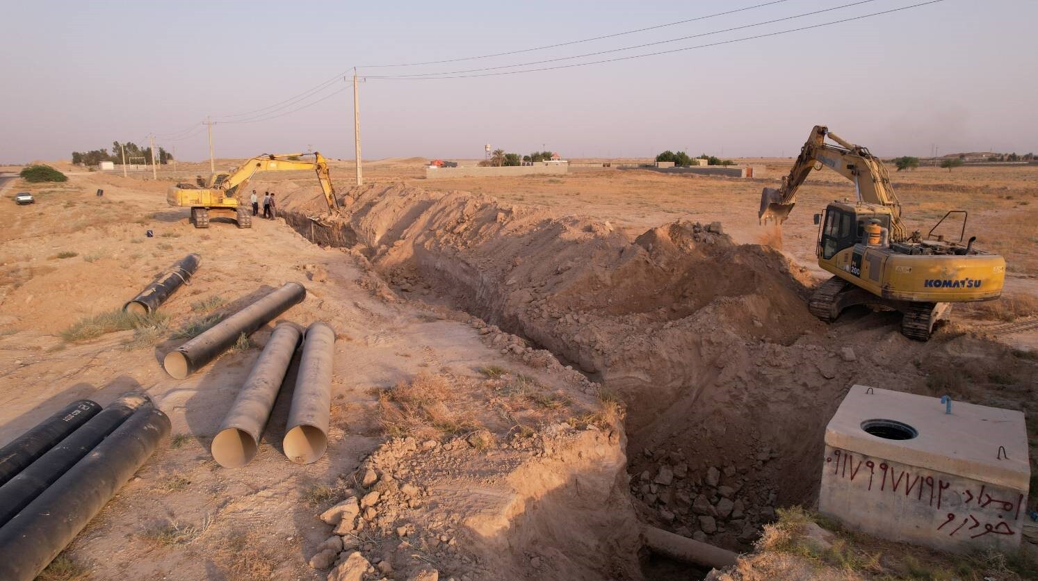 پیشرفت ۷۵ درصدی طرح آبرسانی به هلیه و بندرگاه بوشهر