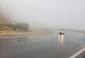 لغزندگی و مه آلودگی جاده های استان همدان