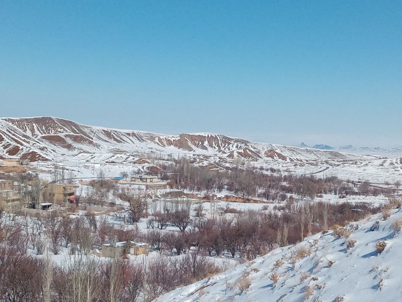 چهره زمستانی روستای حاجی بیگی کدکن شهرستان تربت حیدریه