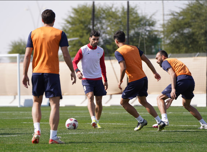 تمرین تیم ملی فوتبال برای دیدار با قطر