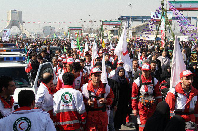 حضور بیش از ۸ هزار امدادگر هلال احمر در راهپیمایی ۲۲ بهمن