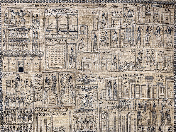رونمایی از بزرگترین فرش تاریخی با طرح «تخت‌ جمشید و سنگ‌ نگاره‌های باستانی»