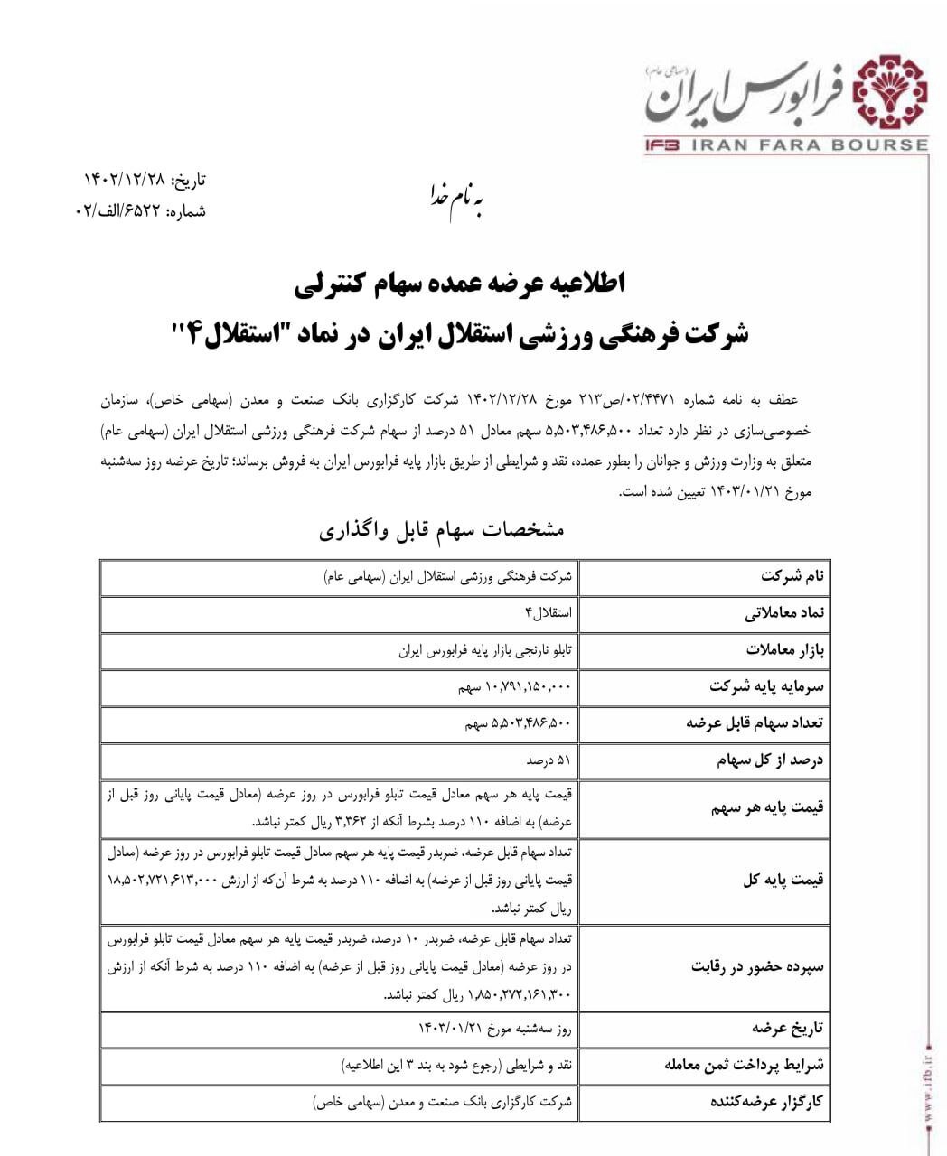 آغاز واگذاری استقلال در آخرین روز سال