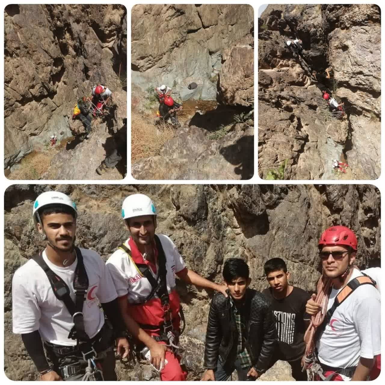 نجات ۲ نوجوان گرفتار در ارتفاعات باقران بیرجند