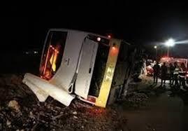 ۵ مصدوم در حادثه واژگونی اتوبوس در محور فردوس- بشرویه