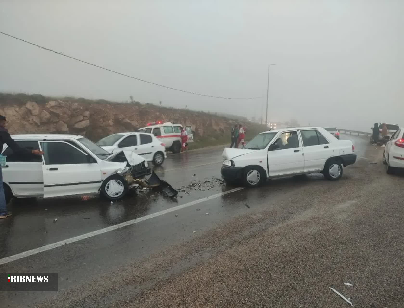 پنج حادثه با ۱۵مصدوم در جاده‌های لغزنده خراسان شمالی