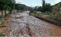 جاری شدن سیل درسه روستای چالدران