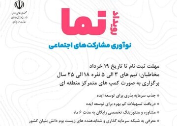 رویداد ملی نوآوری مشارکت اجتماعی جوانان (نما) در ایلام برگزار می شود