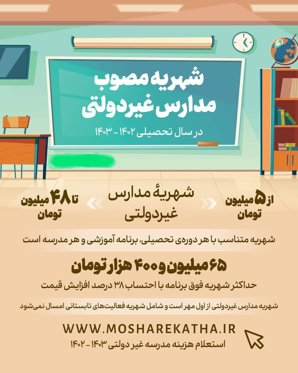 رعایت ضوابط دریافت شهریه در مدارس غیر دولتی استان