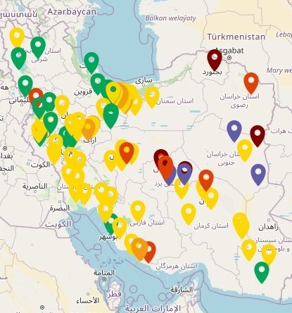 کیفیت هوای حاجی آباد زیرکوه در وضعیت خطرناک