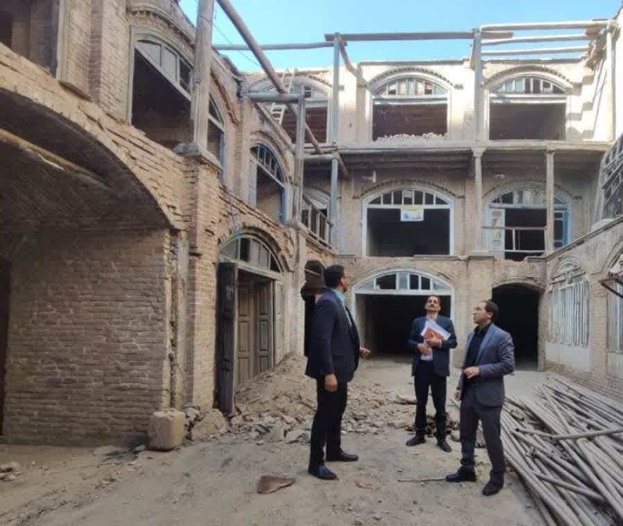 مرمت در بخشی از سرای تاریخی «عزیزالله اف» در مشهد