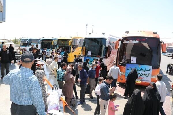 جابه‌جایی زائرین اربعین حسینی با ۲۷۰ دستگاه ناوگان اتوبوس از اردبیل