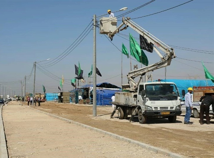 پایان اجرای طرح‌های برق رسانی به مواکب اربعین در مرز‌های خوزستان