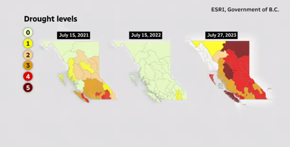 خشکسالی شدید در بریتیش کلمبیای کانادا