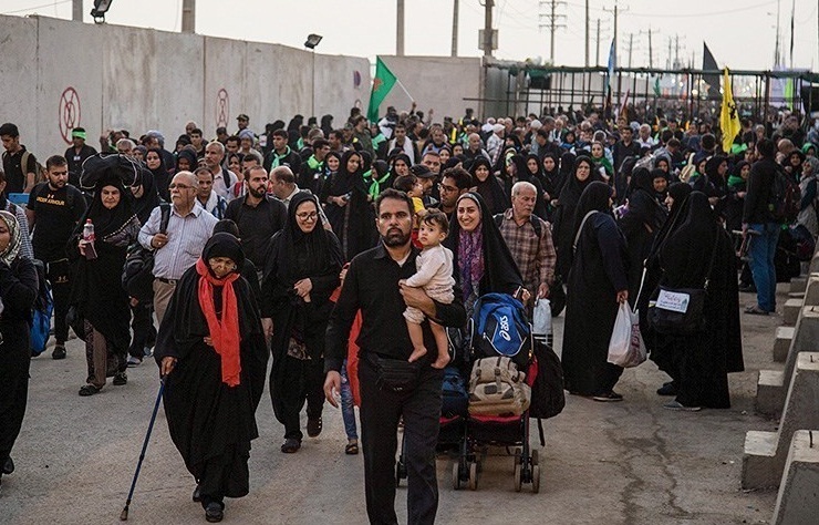 تردد روان زائران اربعین حسینی در پایانه مرزی چذابه+فیلم