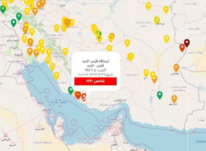 هوای لامرد در وضعیت ناسالم برای گروه‌های حساس