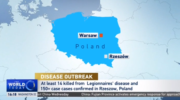 مرگ ۱۴ نفر بر اثر ابتلا به بیماری لژیونر در لهستان
