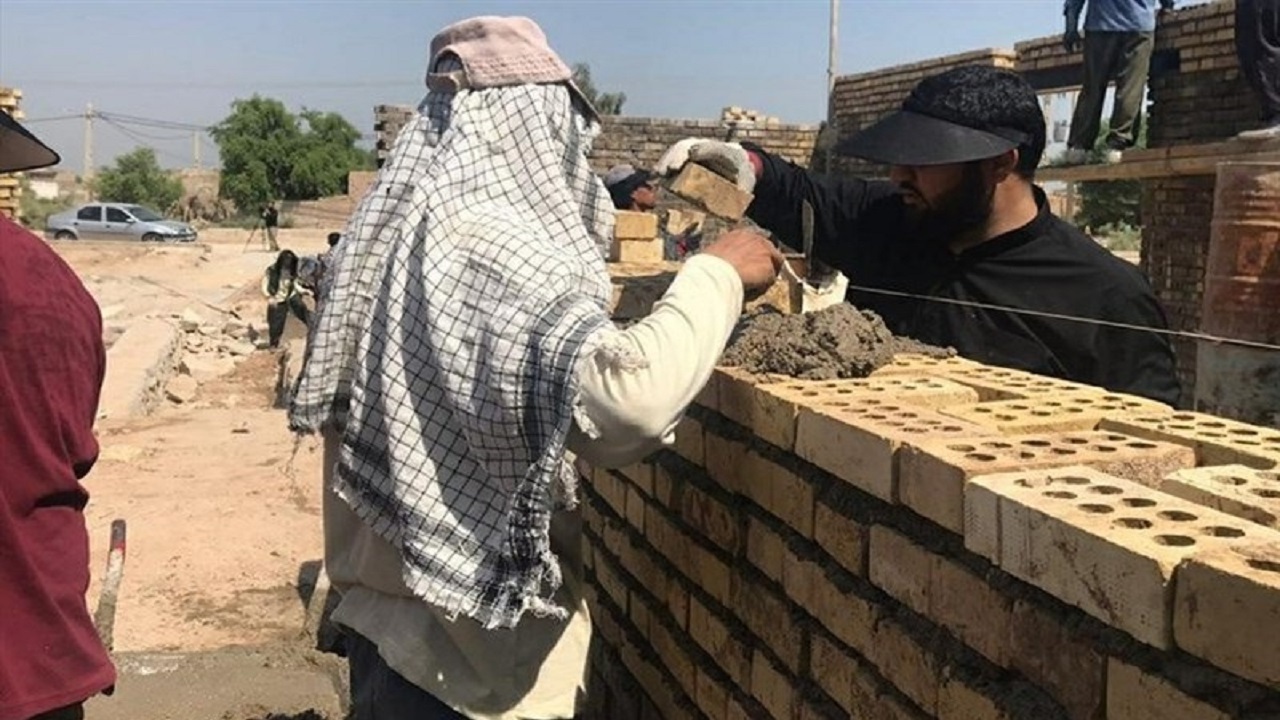 احیا و بازسازی مساجد و منازل در مناطق محروم شادگان باهمت گروه‌های جهادی