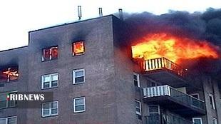 مهار آتش سوزی مجتمع مسکونی ۵ طبقه در بروجرد