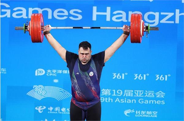 بازی‌های آسیایی هانگژو؛ نشان نقره علی داوودی در دسته فوق سنگین وزنه برداری