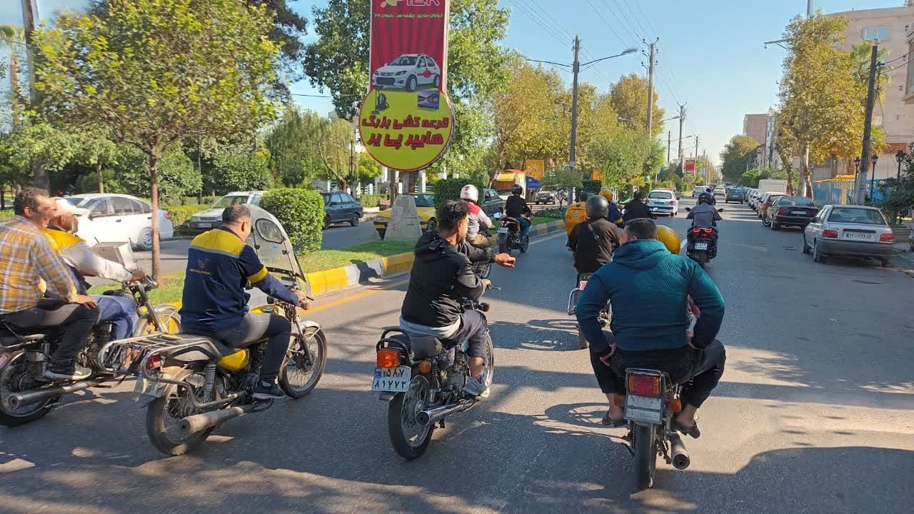 رژه موتورسواران بمناست هفته نیروی انتظامی در قائم شهر