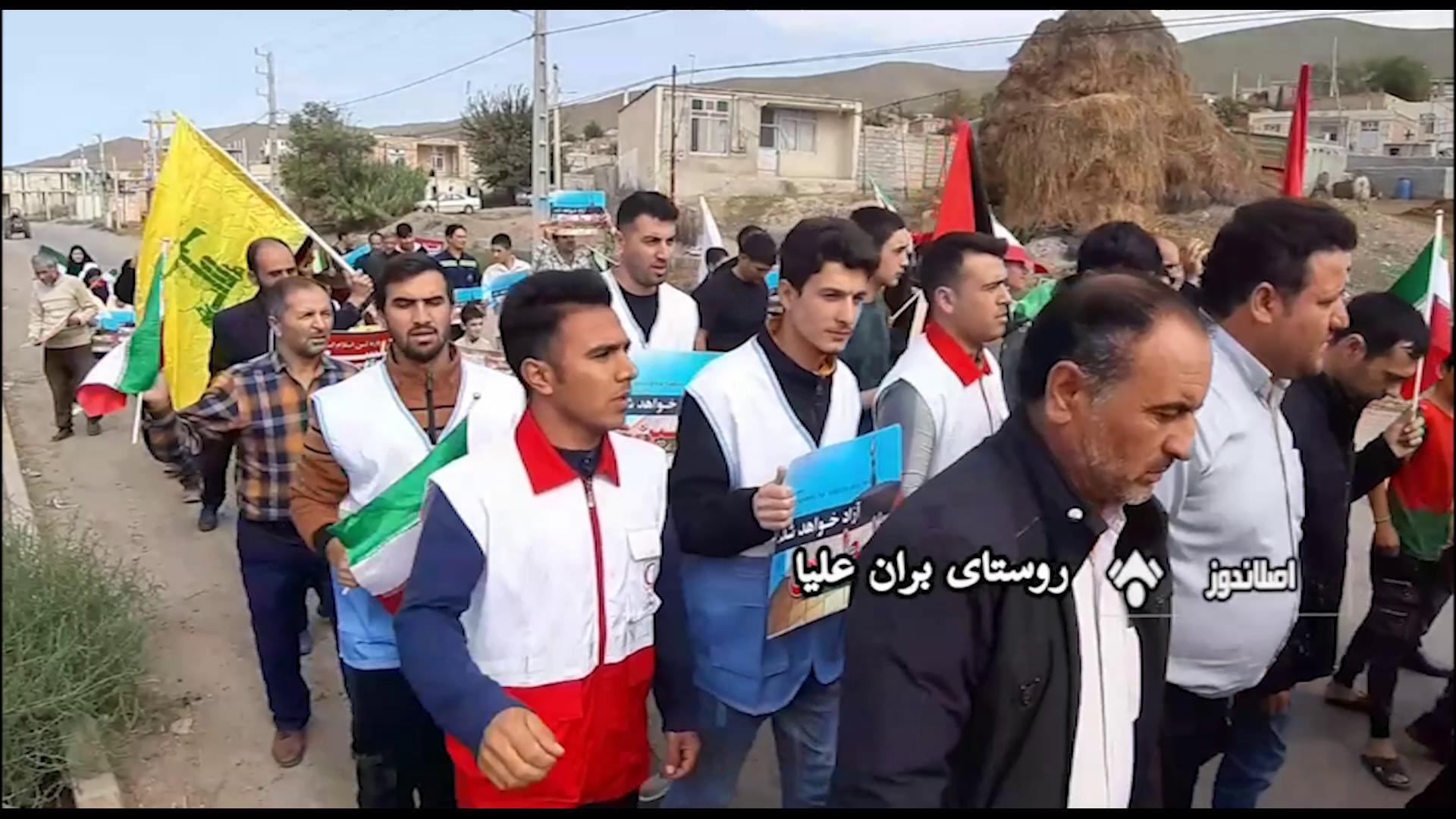 مردم روستا‌های استان اردبیل در راهپیمایی ضدصهیونیستی شرکت کردند