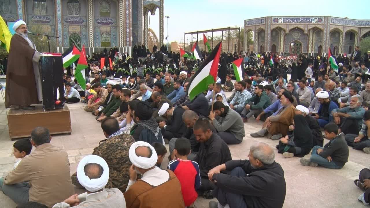 راهپیمایی مردم میبد در حمایت از مردم مظلوم فلسطین