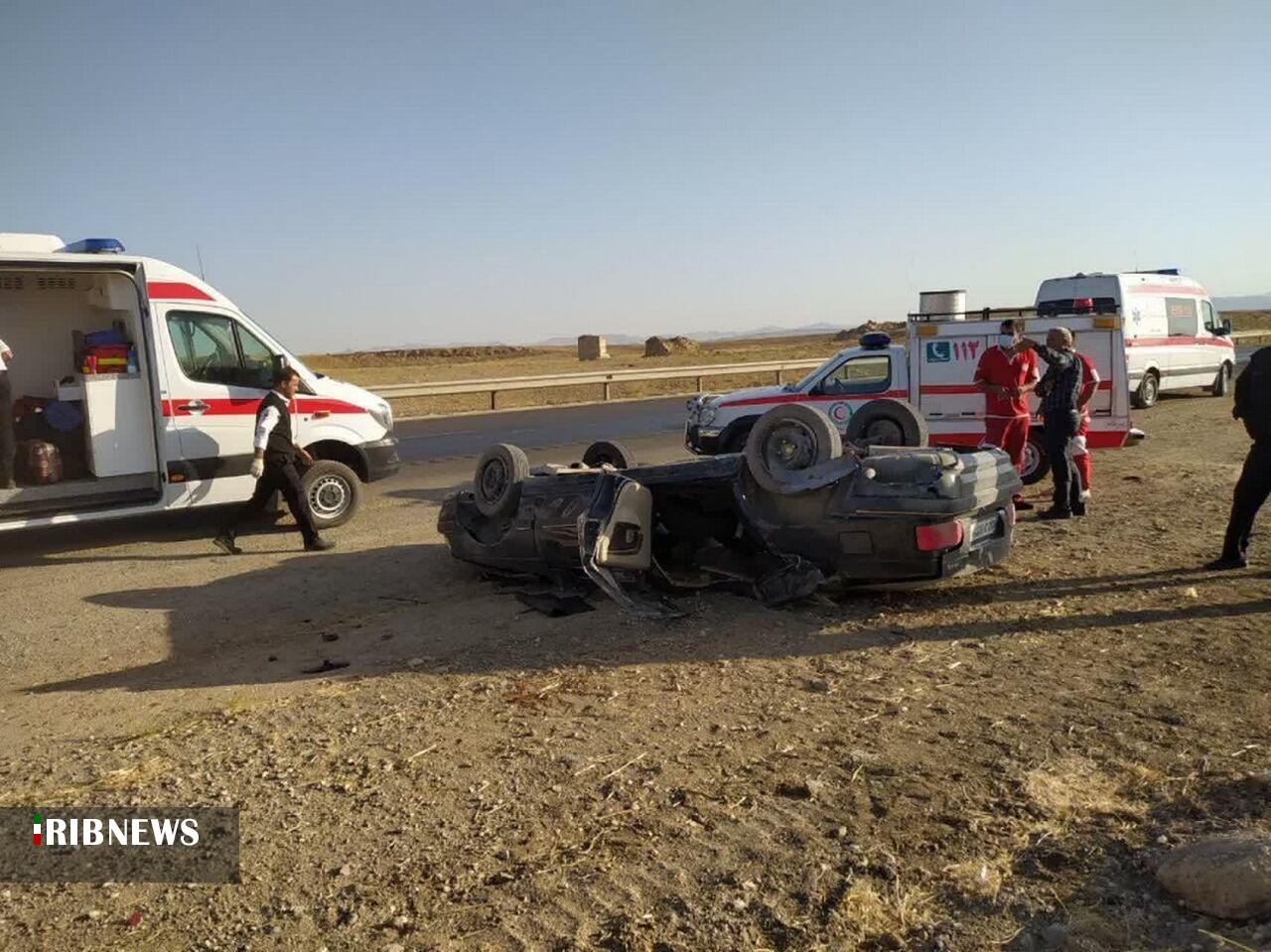 واژگونی خودروی سواری در جاده بجنورد- شیروان ۲ کشته برجا گذاشت