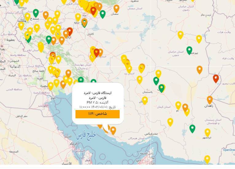 هوای لامرد در وضعیت ناسالم