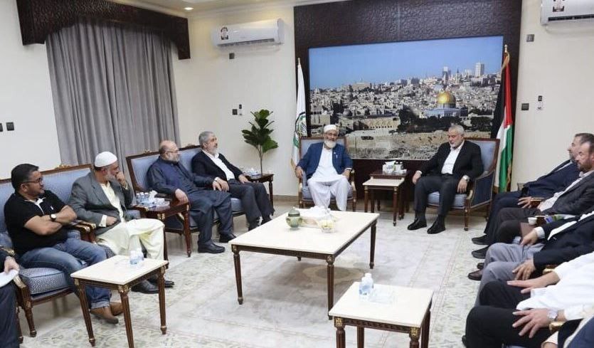 دیدار رئیس حزب جماعت اسلامی پاکستان با رهبران حماس