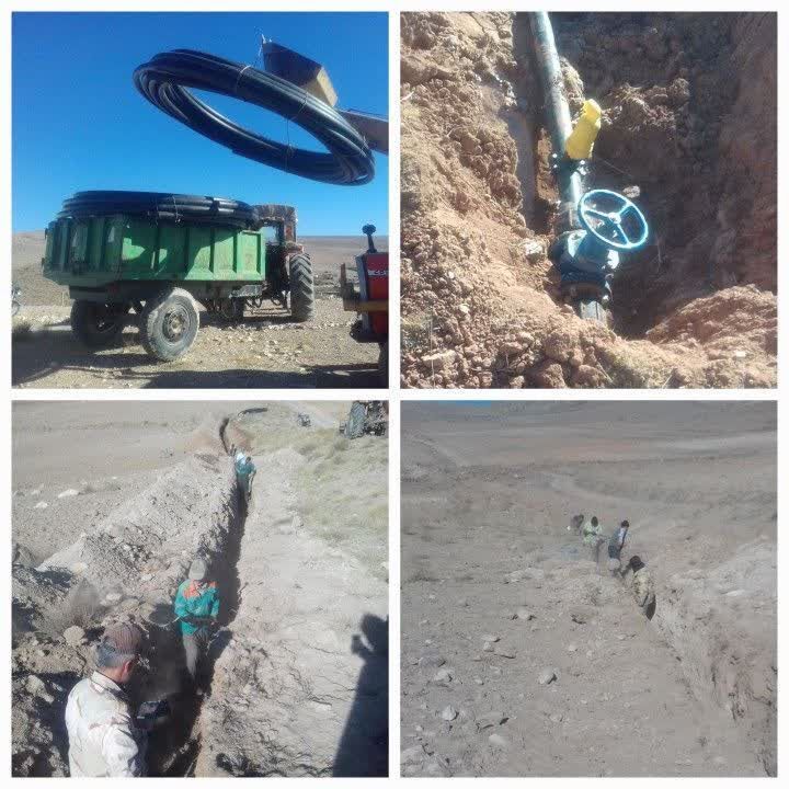 تعویض و اصلاح خط انتقال آب شرب یکی از روستاهای بخش سرولایت شهرستان نیشابور