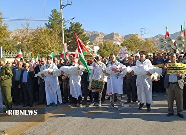 تظاهرات مردم ایلام در محکومیت رژیم صهیونیستی