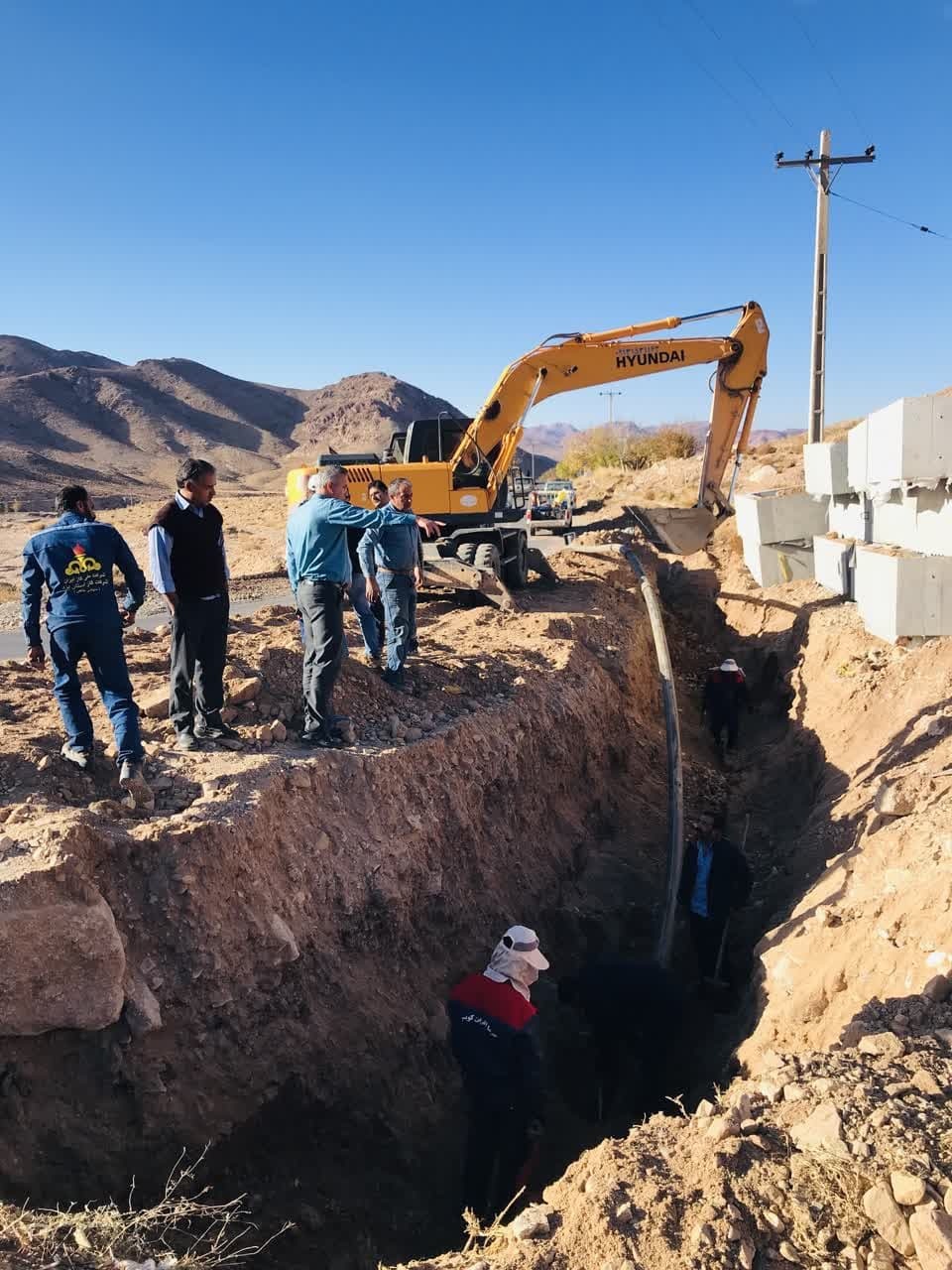 انجام عملیات اصلاح خط توزیع گاز ۷ روستای تفت