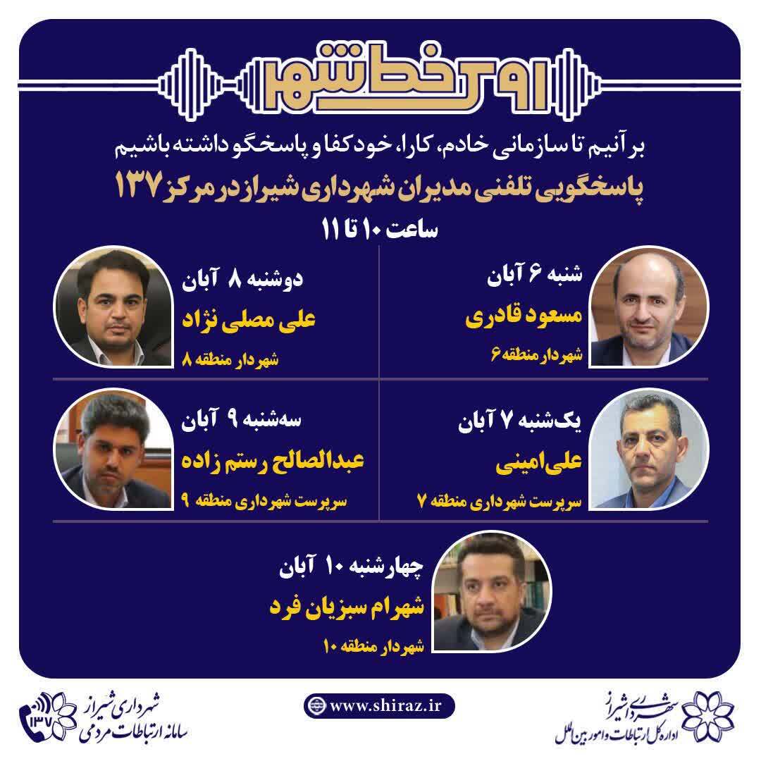 پاسخگویی مدیریت شهری شیراز در سامانه ارتباطات مردمی ۱۳۷