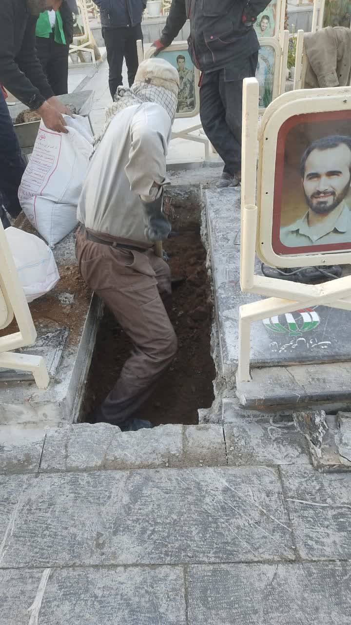 محل خاکسپاری پیکر سردار شهید زاهدی آماده سازی شد
